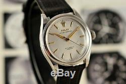 Vintage Swiss Rolex Oyster 6284 Semi Bubble Back Watch Stainless Steel 1954 RARE