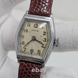 Vintage Swiss Warwick Swiss 6 Jewel Art Deco Men's Wrist Watch Master Rare Runs
