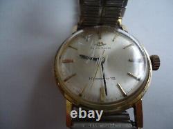 Vintage Swiss Watch Movado Kingmatic S Sub-Sea 28 Jewels, Gold Plated, 1960s, Rare
