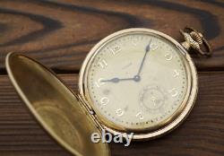 Vintage Swiss rare pocket watch Vidar RW RoWi 15j Walz Gold Double 20 Mikron