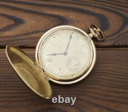 Vintage Swiss rare pocket watch Vidar RW RoWi 15j Walz Gold Double 20 Mikron