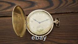 Vintage Swiss rare pocket watch Vidar RW RoWi 15j Walz Gold Double 20 Mikron