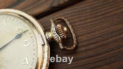 Vintage Swiss rare pocket watch Vidar RW RoWi 15j Walz Gold Double 20 Mikron