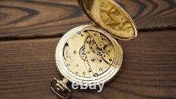 Vintage Swiss rare pocket watch Vidar RW RoWi 15j Walz Gold Double 20 Mikron