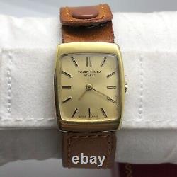 Vintage Tank Manual Winding Gold Plated Lady Watch Favre Leuba Swiss Ultra Rare