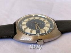 Vintage Tell Watch Autoamtic Men's Gents 40mm White Blue Dial Rare 1960's Swiss