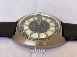 Vintage Tell Watch Autoamtic Men's Gents 40mm White Blue Dial Rare 1960's Swiss