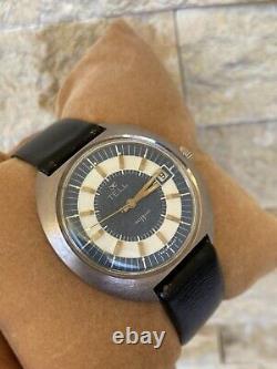 Vintage Tell Watch Autoamtic Men's Gents 40mm White Blue Dial Rare 1960's Swiss