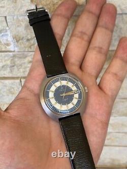 Vintage Tell Watch Autoamtic Men's Gents 40mm White Blue Dial Rare 1960's Swiss