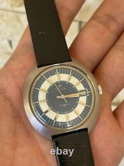 Vintage Tell Watch Autoamtic Men's Gents 40mm White Blue Dial Rare 1960's Swiss