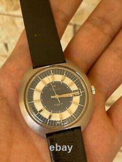 Vintage Tell Watch Autoamtic Men's Gents 40mm White Blue Dial Rare 1960's Swiss