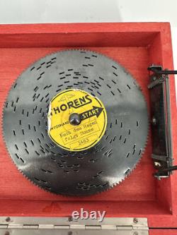 Vintage Thorens Swiss Automatic Disc Music Box with 12 Discs Rare Collectible