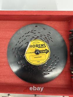 Vintage Thorens Swiss Automatic Disc Music Box with 12 Discs Rare Collectible