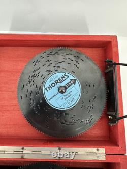 Vintage Thorens Swiss Automatic Disc Music Box with 12 Discs Rare Collectible