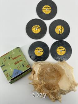 Vintage Thorens Swiss Automatic Disc Music Box with 12 Discs Rare Collectible
