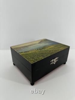 Vintage Thorens Swiss Automatic Disc Music Box with 12 Discs Rare Collectible