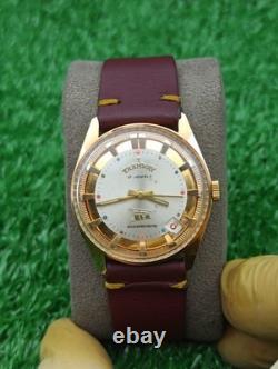 Vintage Tramway 17 Jewels Swiss Made Mechanical Men Watch Date Gold Plated RARE