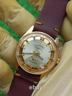 Vintage Tramway 17 Jewels Swiss Made Mechanical Men Watch Date Gold Plated RARE