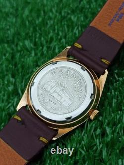 Vintage Tramway 17 Jewels Swiss Made Mechanical Men Watch Date Gold Plated RARE
