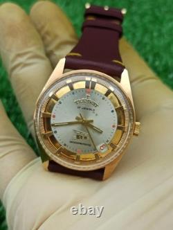 Vintage Tramway 17 Jewels Swiss Made Mechanical Men Watch Date Gold Plated RARE