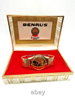 Vintage Ultra Rare Gents Benrus Citation Swiss Sub Second Slim Cross Hair Watch
