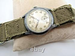 Vintage Ultra Rare WWII Record Sport Military Cal 107 Watch Swiss Brevet Repair