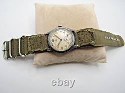 Vintage Ultra Rare WWII Record Sport Military Cal 107 Watch Swiss Brevet Repair