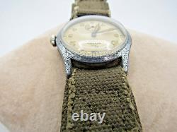 Vintage Ultra Rare WWII Record Sport Military Cal 107 Watch Swiss Brevet Repair