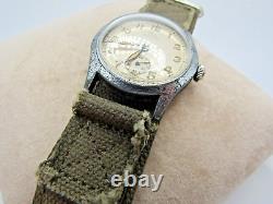 Vintage Ultra Rare WWII Record Sport Military Cal 107 Watch Swiss Brevet Repair