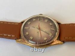 Vintage VIALUX SUPER watch 17 JEWELS gold plated swiss made 1960's rare working