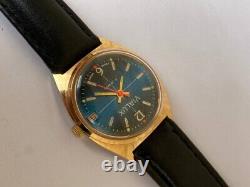 Vintage VIALUX SUPER watch 17 JEWELS gold plated swiss made 1960's rare working