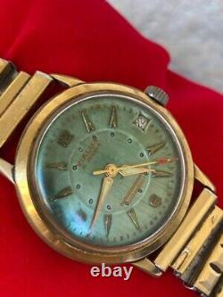 Vintage VIALUX SUPER watch 21 JEWELS gold plated swiss made 1960's rare Green