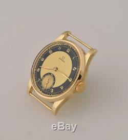 Vintage Very Rare 14K Gold Omega bullseye two tone dial Swiss watch and warranty