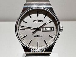 Vintage Very Rare Collectible Swiss All St. Steel Men's Quartz Watch Otron 7j