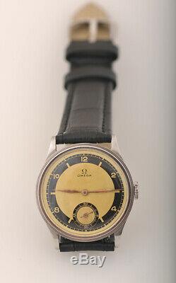 Vintage Very Rare Omega bullseye two-tone dial Swiss made watch with warranty