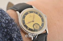 Vintage Very Rare Omega bullseye two-tone dial Swiss made watch with warranty