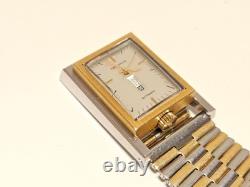 Vintage Very Rare Swiss Two Tone St. Steel Rectangle Men Automatic Watchtechnos
