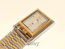 Vintage Very Rare Swiss Two Tone St. Steel Rectangle Men Automatic Watchtechnos