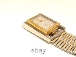 Vintage Very Rare Swiss Two Tone St. Steel Rectangle Men Automatic Watchtechnos