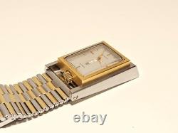 Vintage Very Rare Swiss Two Tone St. Steel Rectangle Men Automatic Watchtechnos