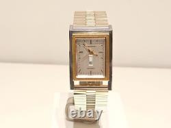Vintage Very Rare Swiss Two Tone St. Steel Rectangle Men Automatic Watchtechnos