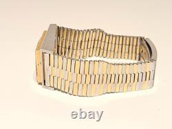 Vintage Very Rare Swiss Two Tone St. Steel Rectangle Men Automatic Watchtechnos