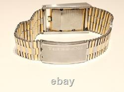 Vintage Very Rare Swiss Two Tone St. Steel Rectangle Men Automatic Watchtechnos
