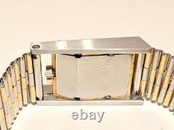 Vintage Very Rare Swiss Two Tone St. Steel Rectangle Men Automatic Watchtechnos