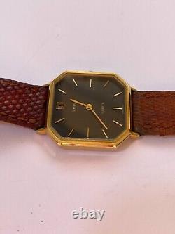 Vintage Vetta Watch Square Black Dial Very Rare Unisex 29mm Tank Watch Swiss Mad