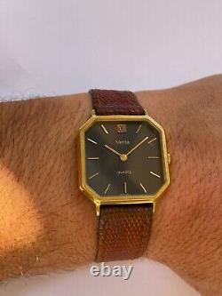 Vintage Vetta Watch Square Black Dial Very Rare Unisex 29mm Tank Watch Swiss Mad