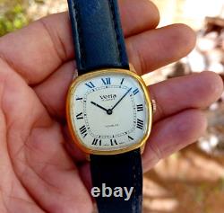 Vintage Vetta watch Tank mechanic Swiss watch Gold plated 1970s Rare Watch