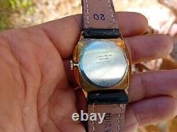 Vintage Vetta watch Tank mechanic Swiss watch Gold plated 1970s Rare Watch