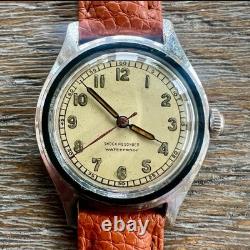 Vintage WWII Alb. Grossenbacher Swiss Mechanical Trench Watch 1940s RARE Optima