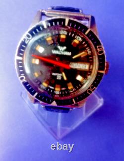 Vintage Waltham Automatic 25 Jewel Swiss Made Men's 24 Hour Dial Watch Rare